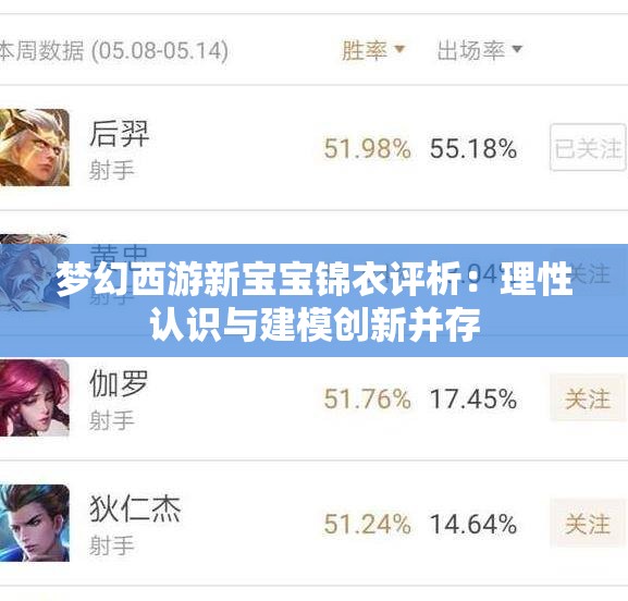 梦幻西游新宝宝锦衣评析：理性认识与建模创新并存