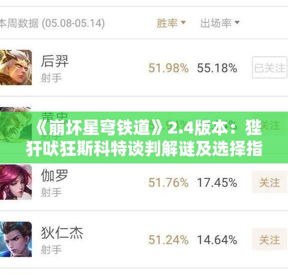 《崩坏星穹铁道》2.4版本：狴犴吠狂斯科特谈判解谜及选择指南