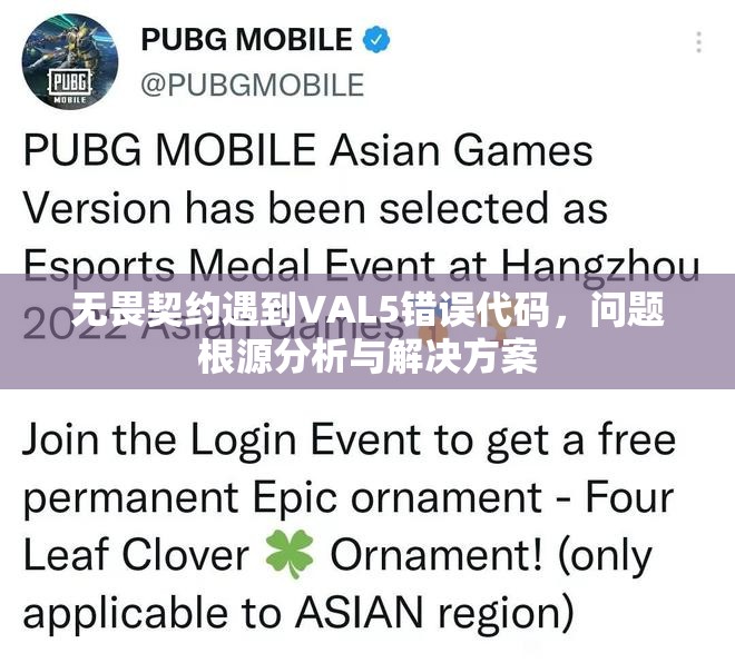 无畏契约遇到VAL5错误代码，问题根源分析与解决方案