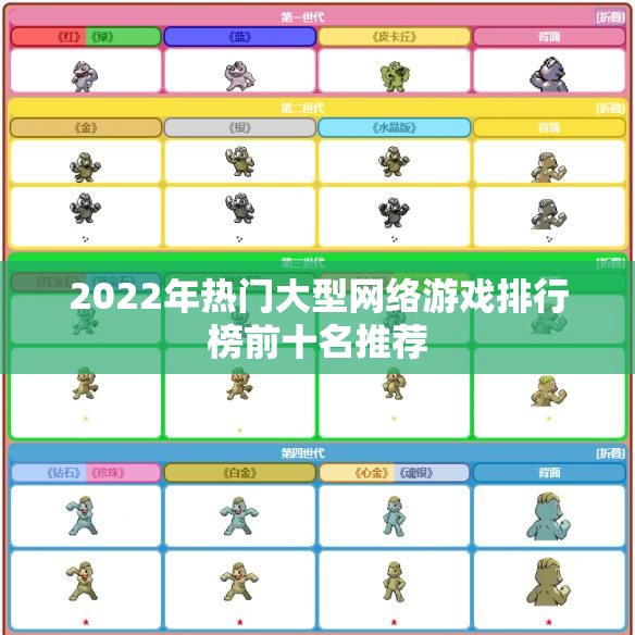 2022年热门大型网络游戏排行榜前十名推荐
