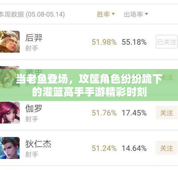 当老鱼登场，攻筐角色纷纷跪下的灌篮高手手游精彩时刻