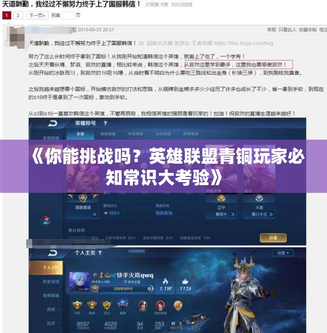 《你能挑战吗？英雄联盟青铜玩家必知常识大考验》
