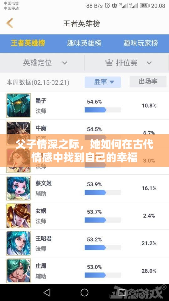 父子情深之际，她如何在古代情感中找到自己的幸福