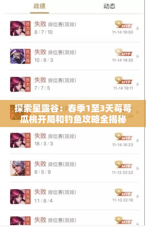 探索星露谷：春季1至3天莓莓瓜桃开局和钓鱼攻略全揭秘