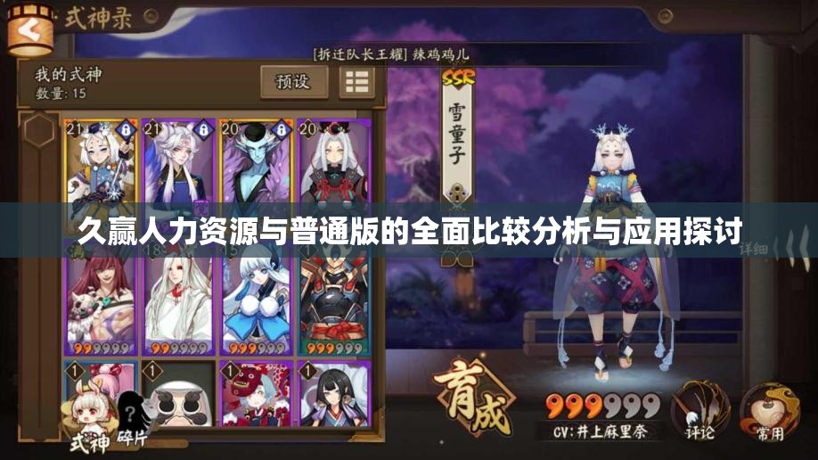 久赢人力资源与普通版的全面比较分析与应用探讨