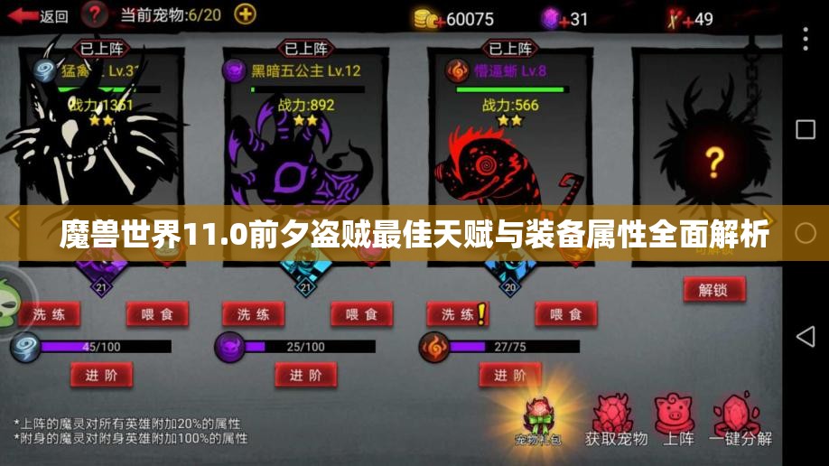 魔兽世界11.0前夕盗贼最佳天赋与装备属性全面解析