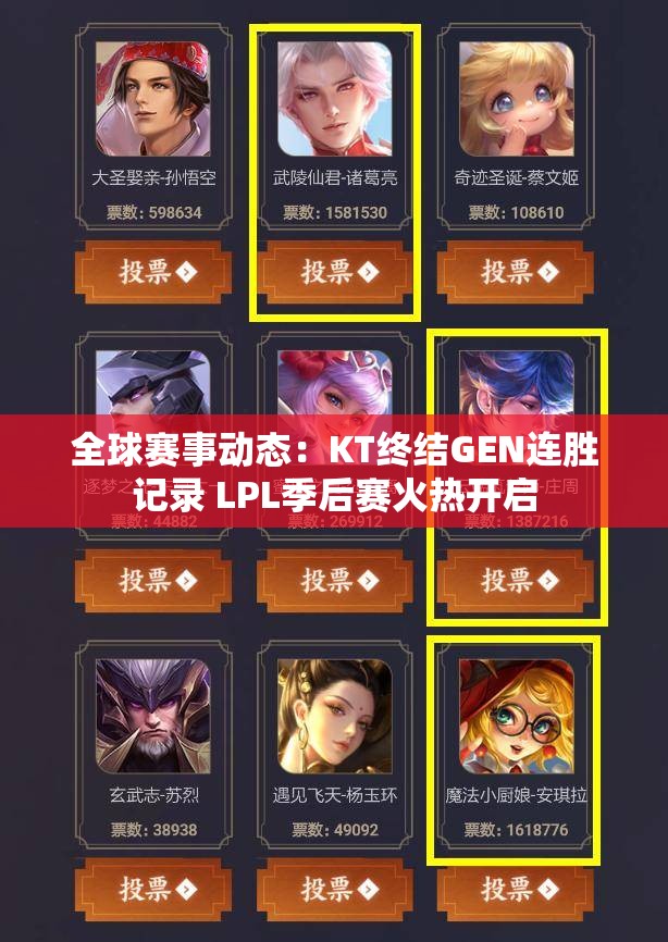 全球赛事动态：KT终结GEN连胜记录 LPL季后赛火热开启