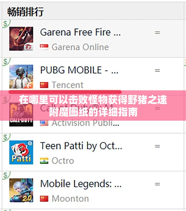 在哪里可以击败怪物获得野猪之速附魔图纸的详细指南