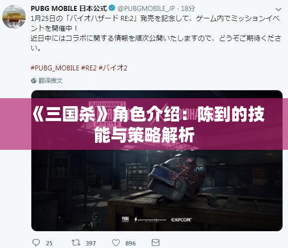 《三国杀》角色介绍：陈到的技能与策略解析